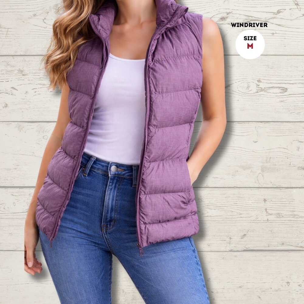 WindRiver Quilted Puffer Vest – Dusty Mauve | Size Medium